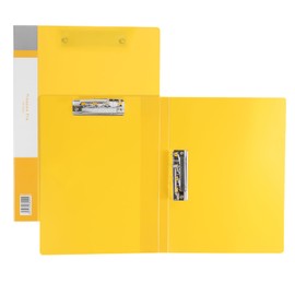 PATIKIL 9.3x12.2 Punchless Binder Clamp, 2 Pcs Plastic Double Strong Clip Clamp Binder Without Rings Sheet File Folder Protector for A4 Size Paper Office, Yellow