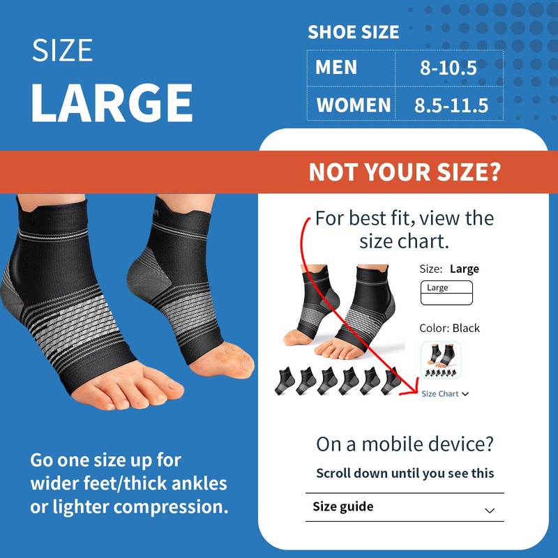 Plantar Fasciitis Sock (6 Pairs) for Men and Women, Compression