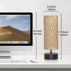 Rattan Table Lamp, Touch Control Bedside Table Lamp with Black