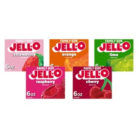 Jell-O Variety Pack Orange Cherry Lime Strawberry Raspberry 6 oz (5-Pack)