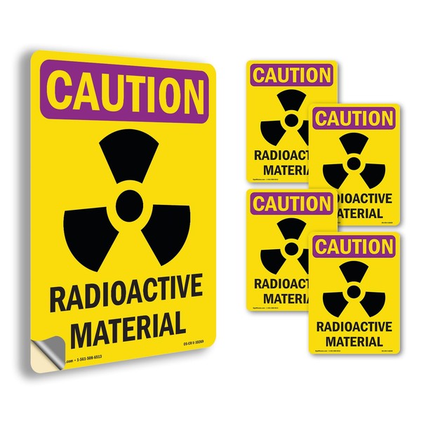Radioactive Materials With Symbol OSHA Caution Radiation Vinyl Decal Label