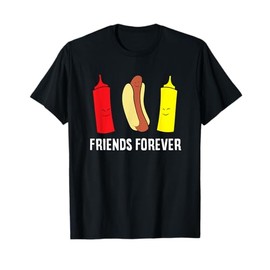 Hot Dog Ketchup Mustard Friends Forever Cute Hotdog T-Shirt for Men Women Girls Kids