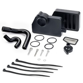 Aluminum Oil Separator Assembly Fit for 2011-2024 Ford F250 F350 F450 Super Duty 6.7L V8 Power stroke Diesel PCV CCV Vent Valve Engine Crankcase Reroute Kit Replace# DC3Z6A785C, FC3Z6A785F, PC3Z6A785A