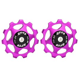 ZTTO Guide Pulley Bike Rear Derailleur Pulley Wheels, Colorful Aluminum Alloy 11T 13T CNC Road Bike Guide Roller Bicycle Derailleur 4mm 5mm 6mm for MTB, Road Bike (11T Purple)