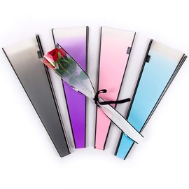 50 Pcs Single Rose Flower Packaging Bags Cellophane Bags Flower Bouquet Bags Florist Gift Sleeves for Valentine's Day Black