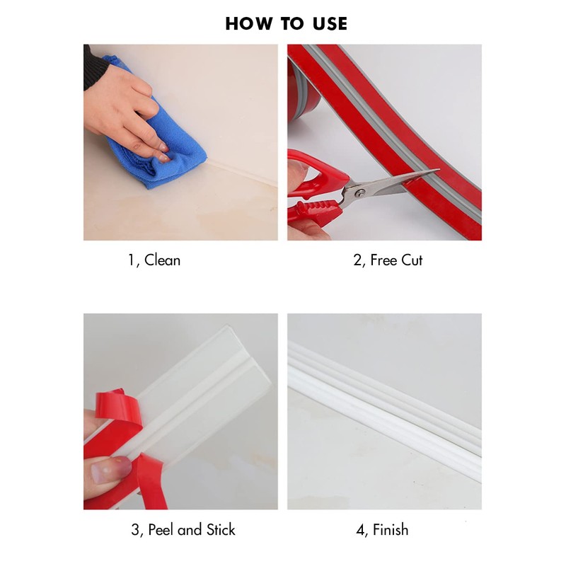 Inside & Outside Corner Trim, Peel and Stick Wall Molding