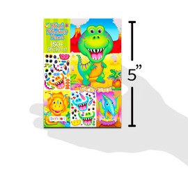 24 Pcs Make-a-Face Sticker Sheets, Dinosaur 5" x 7" Mix and Match Sticker Sheets Total 150+ Stickers, Funny Party Favors, Kids Party Supplies | Jurassic T-Rex Dino Make Your Own Sticker Face Designs