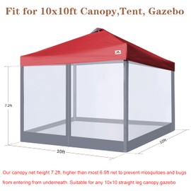 SCOCANOPY Replacement Mesh sidewall for Most 10x10 Canopy Or Gazebo,(Grey)