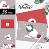 Whaline 36 Pack Merry Christmas Greeting Card Gray Polar Bear