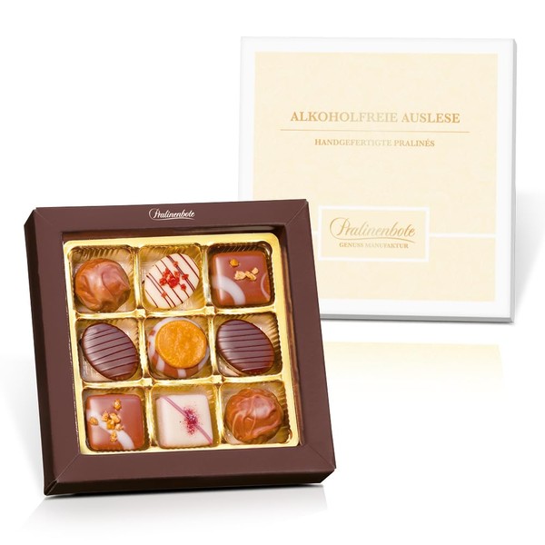 Pralinenbote Genussmanufaktur - Alcohol-free selection with 9 handmade chocolates of