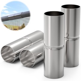 Fixirons 4 PCS Top Rail Fence Sleeve 1-5/8"" X 6"" Top Rail Sleeve Chain Link Fence Parts, Top Rail Sleeve for Chain Link Fence, Chain Link Fence Top Rail Adapter Pipe Connector, Silver