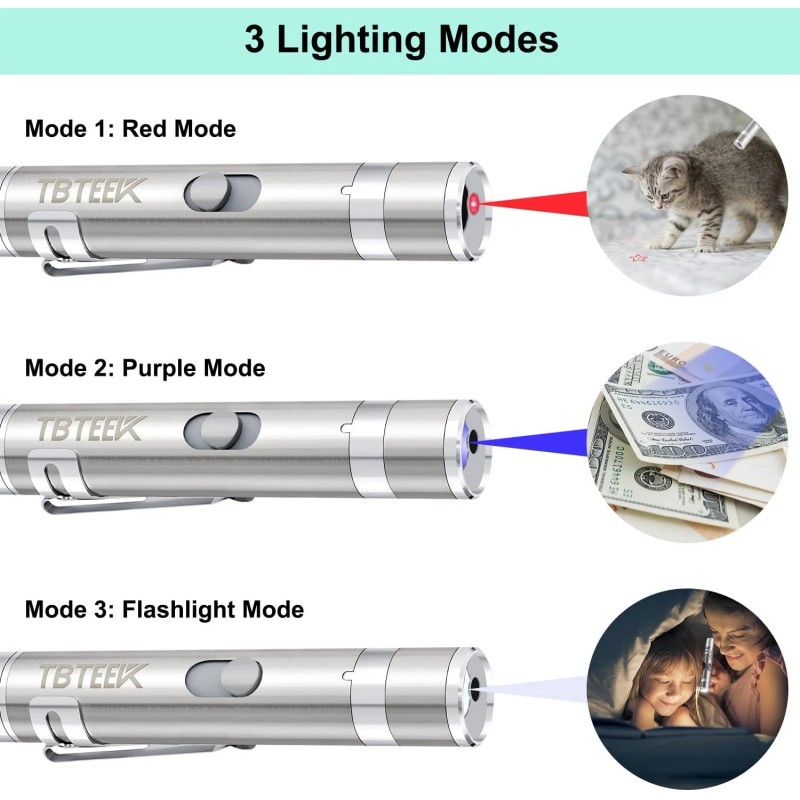 sadie us USB Rechargeable Cat Toy, 3 Light Modes, 5