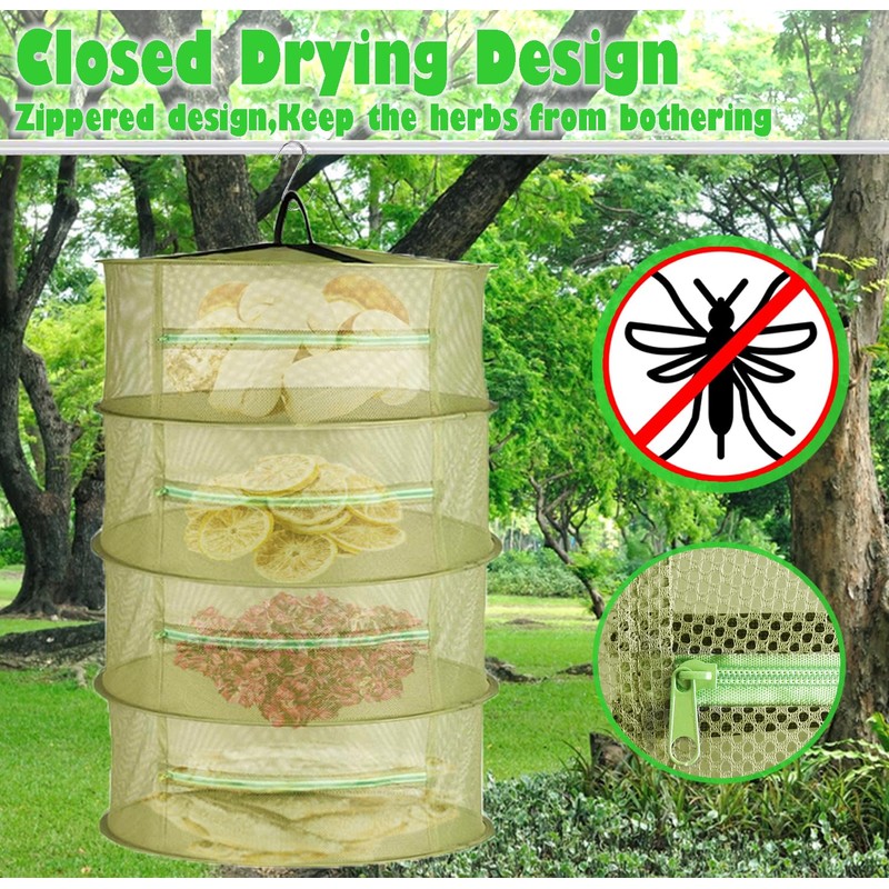 Drying Net Mesh Herb Dryer for Herbs, 4-Layer Herb Drying