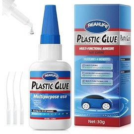 Super Glue for Plastic Repair, 30g Plastic Glue Strong Adhesive, Heavy Duty Glue for Acrylic, PLA, Toys, Car, Acrylic, ABS, PVC, Tube, DIY Kits, Vinyl, Nylon
