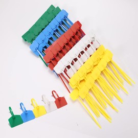 QINIYEK 5 Color Disposable Nylon Marker Cable Ties, Waterproof Shipping Tags,Self-Locking Marker Writable Cable Labels for Logistics, Poultry Leg Band, Home and Office Use(100PCS, 4.72 inch)