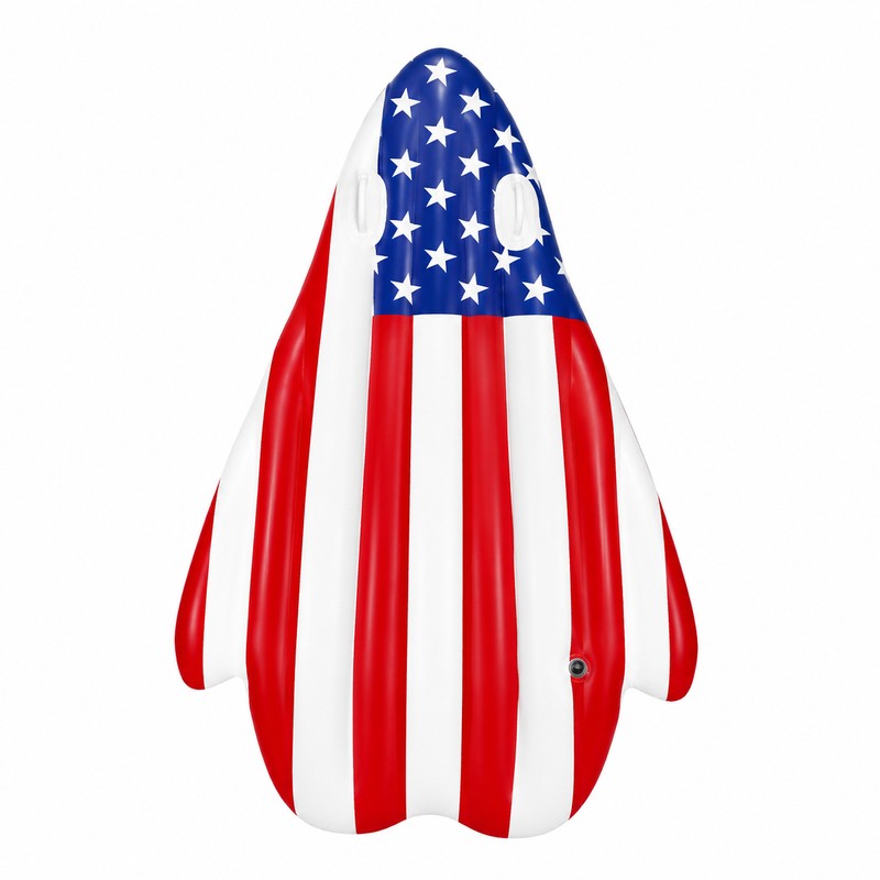 Inflatable Pool Float with Sunshade Canopy – American Flag Water