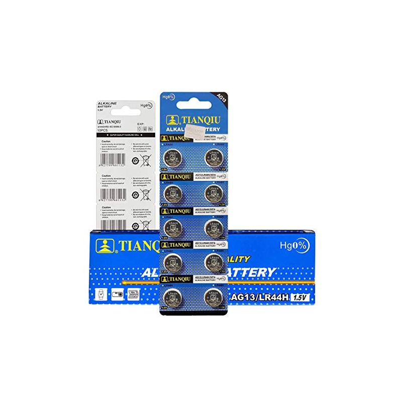 TIANQIU 50 357 Alkaline Watch Batteries LR44 AG13 SR44W Battery