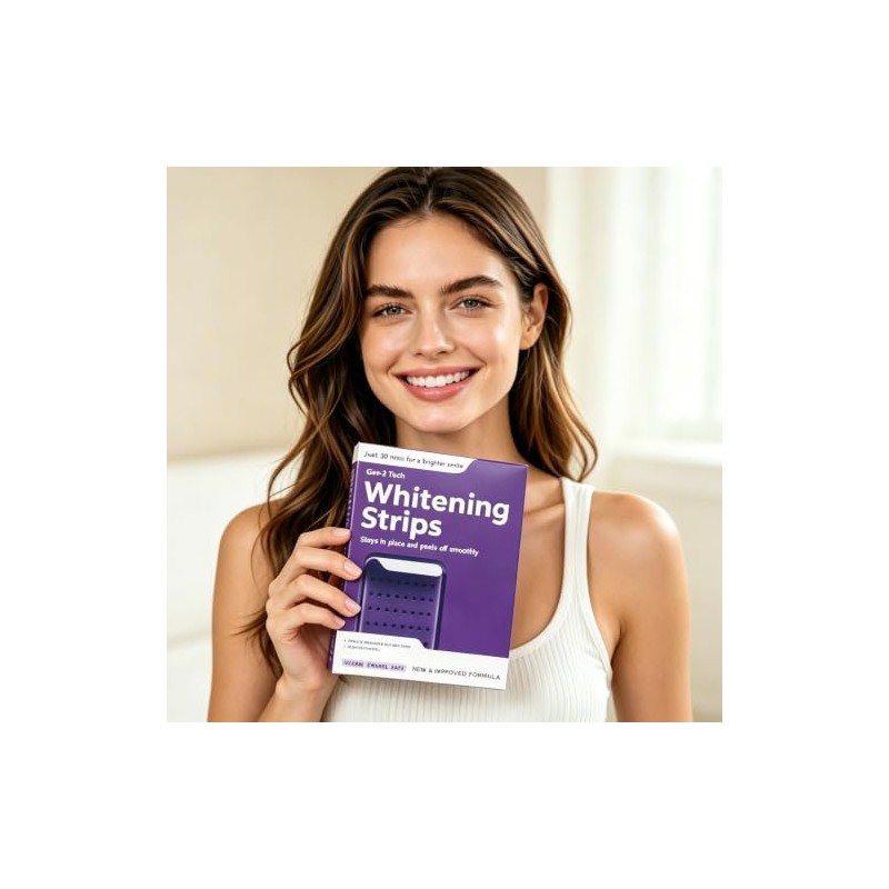 Purple Teeth Whitening Strips, Kit Tiras Blanqueadoras Dentales 14 Pares