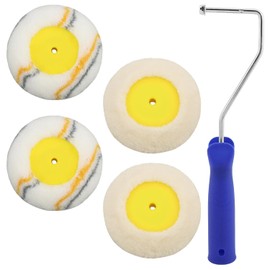 Rodillo de pintura de esquina, 5 rodillos de pintura para bordes de yeso, kit de rodillos de pintura para decoración de pared en el hogar, oficina, color azul