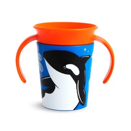 Munchkin FDMU32241P WildLove Polypropylene (PP) Miracle Cup with Handle, Killer Whale/P, 1 Qty