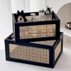 QRZLP Storage Basket, Wooden Bamboo Weaving Storage Basket Hand-Woven Desktop