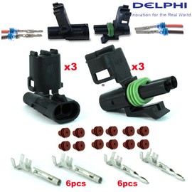 APTIV Packard (2 Circuits) Weatherpack, Waterproof, Terminal Kit 18, 20 GA (Pack of 3 Set)