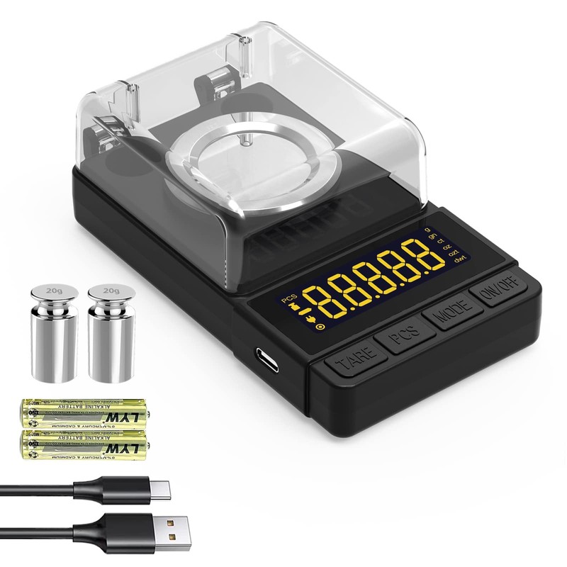 MAXUS Digital Milligram Scale 50g/0.001g, Compact Mg Scale with 20g