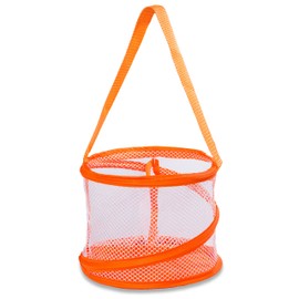 Foldable Shower Caddy - Collapsible, Portable, Drainage Hole, Carry Handle, Large Compartments. Great Organizer for Camp, Travel, Gym, and Dorm. (Orange)