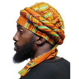 Dupsie's Kente African Print pre-tied Turban for Men