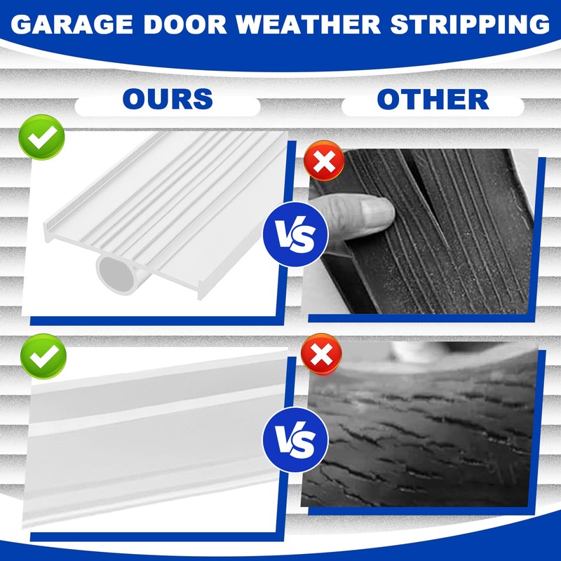 DGSL Garage Door Seals Bottom Rubber，Weather Stripping Sealing Strip Replacement,Universal