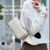 MFFOR Women's Shoulder Bag, Genuine Leather, 2-Way Wallet Pochette, Smartphone