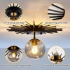 UOFUS Small Black Flush Mount Ceiling Light with Glass Globe