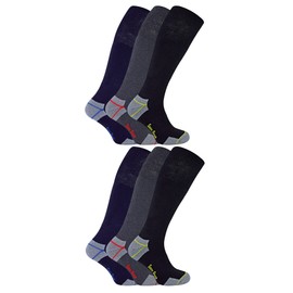 Sock Snob Mens Long Knee High Work Socks | 3 6 12 Pair Pack Options Heavy Duty Reinforced Heel Socks for Steel Toe Boots (6-11, 6 Pairs)