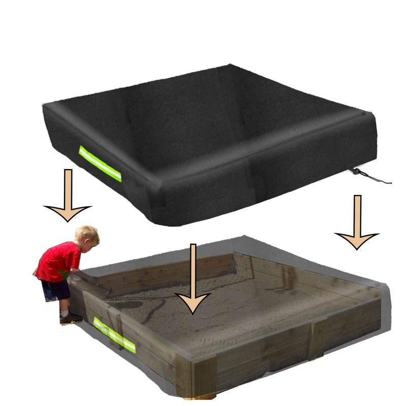 Robust Sandpit Cover, 150 x 150 cm, Square Sandpit Tarpaulin