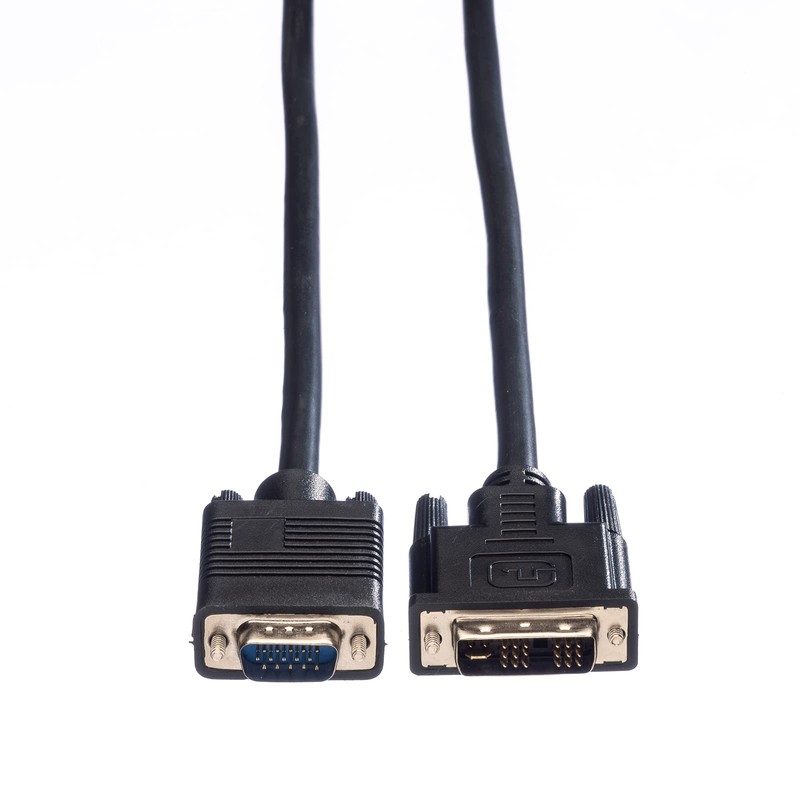 3.0M SVGA to DVI Monitor Cable, Male to Male, Black