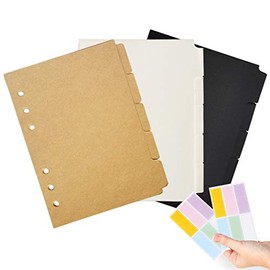 A5 Index Paper for Budget Binder, 8.19x5.9", 5 Sheets per Set, Total 3 Sets in 3 Colors per Pack for 6 Holes Filofax 6 Ring Binder(Harphia, DIYD-013-A5-Mix)