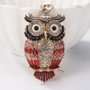 HEYU Simulated Owl Diamond Keyring Pendant Key Chain, red