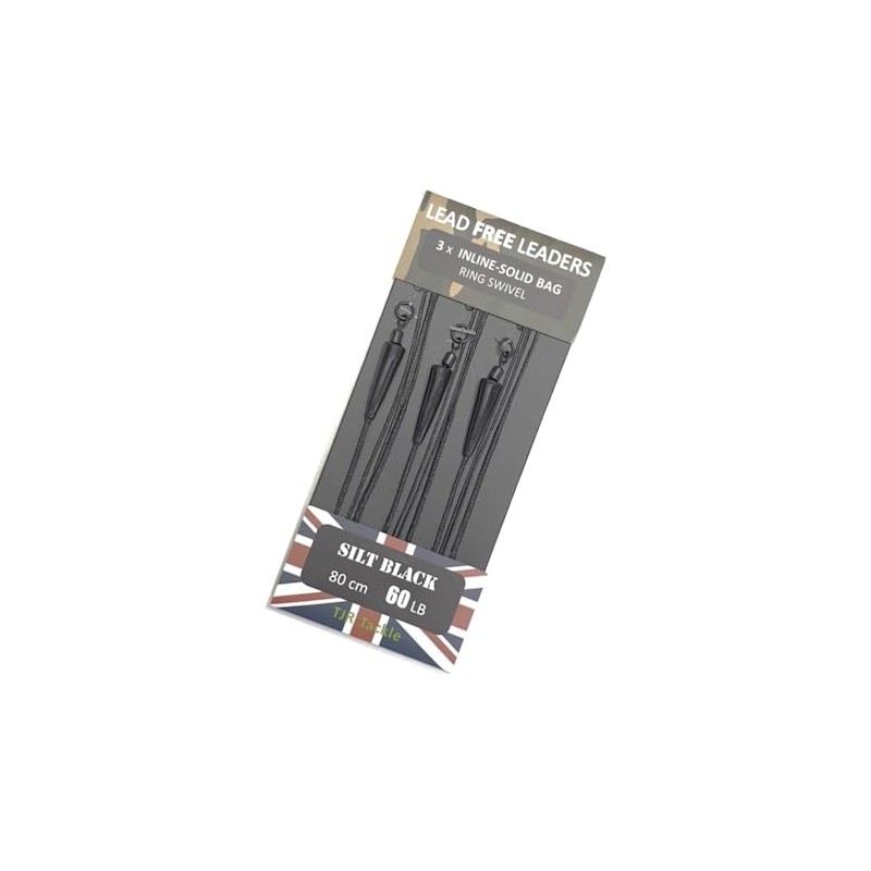 TJR Tackle Solid Bag Inline Leaders Lead Free Ring Swivels