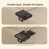 Wealone Black Couch Arm Tray with 2 Rotatable Tray, Adjustable