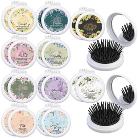 20 Pcs Christian Gifts Bulk for Women, Foldable Hair Brush Mirror