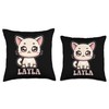 Layla Cute Kitty Cat Design for Girls Name Layla Throw