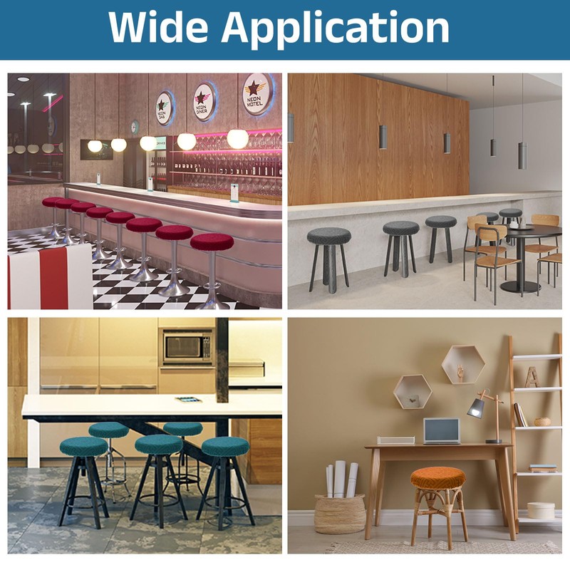sourcing map 2Pcs Bar Stool Covers Round, 12-14" Soft Elastic