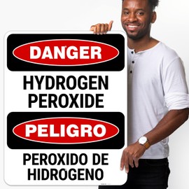 Sigo Signs, Danger Hydrogen Peroxide Bilingual OSHA Sign, 24x30 Inches, 55 mil Thick HDPS (high Density polystyrene), Made in USA