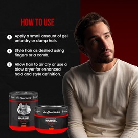 THE SHAVE FACTORY Hair Styling Gel - Ultra Hold Fine Cream 750ml - Strong Hold Gel for Men - Long Lasting Styling, Shine & Definition - Non-Sticky, Professional Barber Formula
