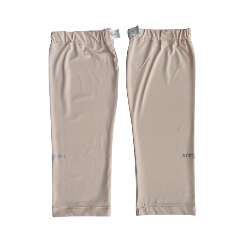 aningkimi UPF 50+ Sun Protection Arm Sleeves, White, Elastic Waistband,