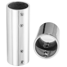 Handrail Straight Pipe Fitting Connector,AICWIOO 7/8 Inch 316 Stainless Steel Emt 2-Way Tube Connector Heavy Duty Bimini Top Hardware Conduit Connector for Deck Yacht/DIY project（2PCS）