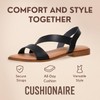 CUSHIONAIRE Women's Lido asym slingback sandal +Memory Foam, BLACK 10