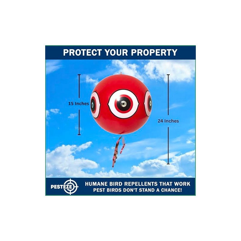 PESTEZE USA Bird Deterrent for Pool Predator Eye Balloon Repellent,