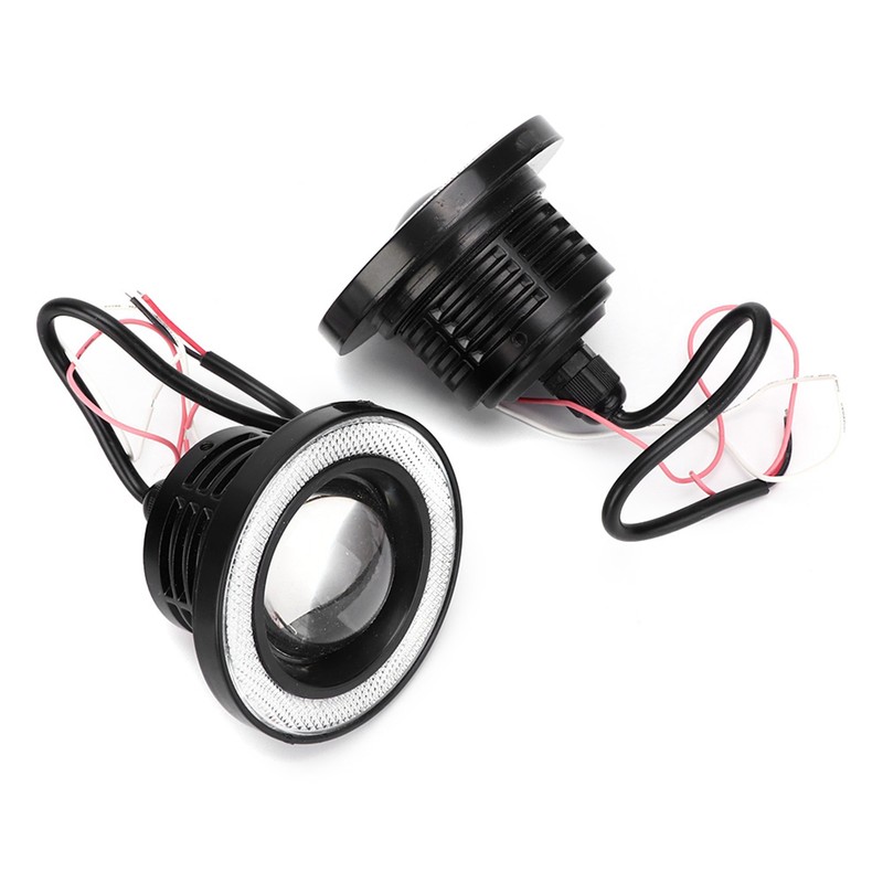 Pair 3.5in LED Fog Lights Angel Eyes with COB Universal