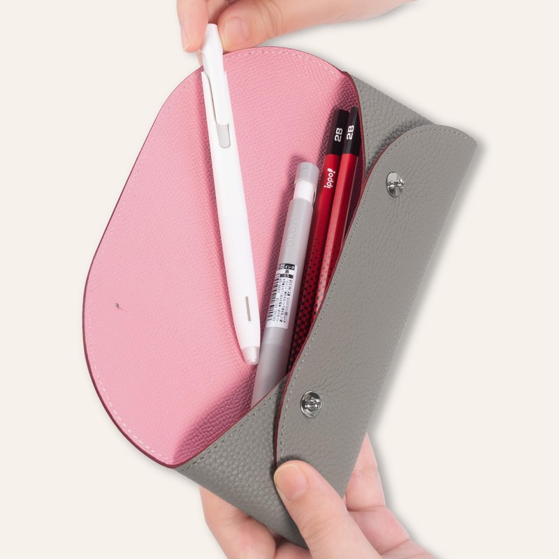 COGURE COPEN Pencil Case, Genuine Leather, Simple, Stylish, Unisex, Gift